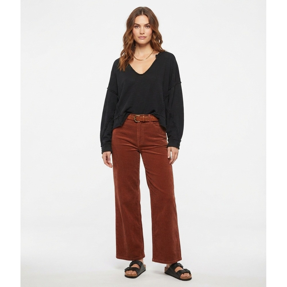 Free People We The Free Vega Oversized Long Sleeve Pullover Top XS Boho Grunge